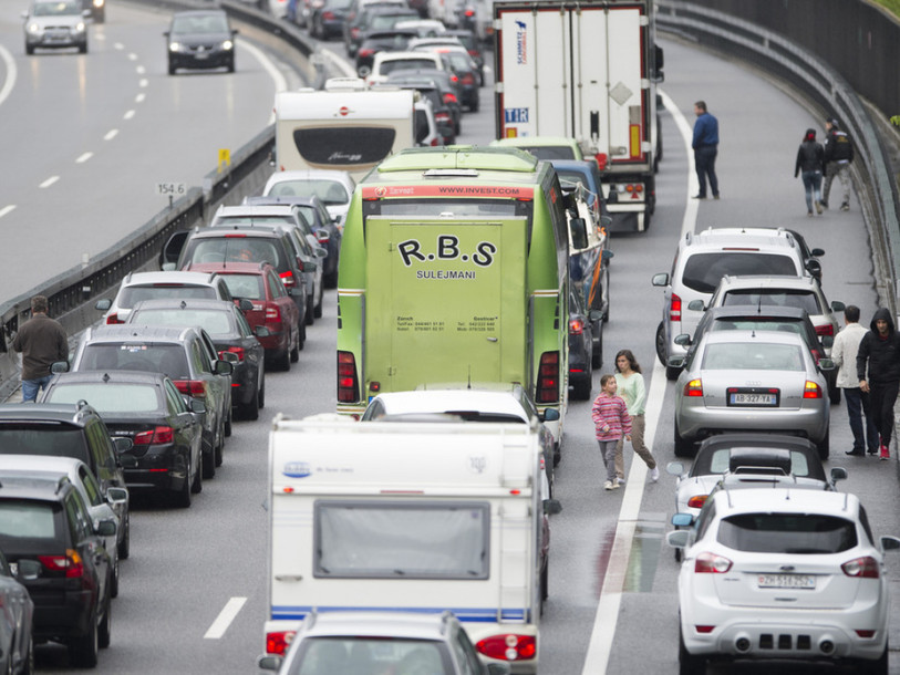 Des bouchons de 9 km sur l'A2 devant le Gothard