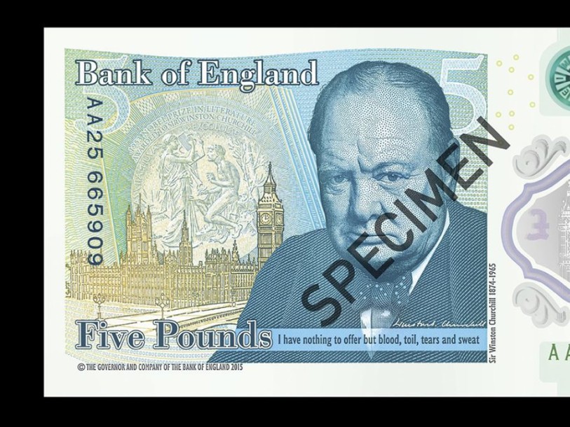 Winston Churchill sur les nouveaux billets de cinq livres