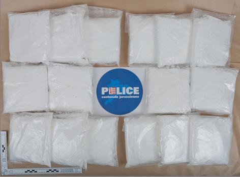 La police cantonale jurassienne a mis la main sur 16 kg d'amphétamine.