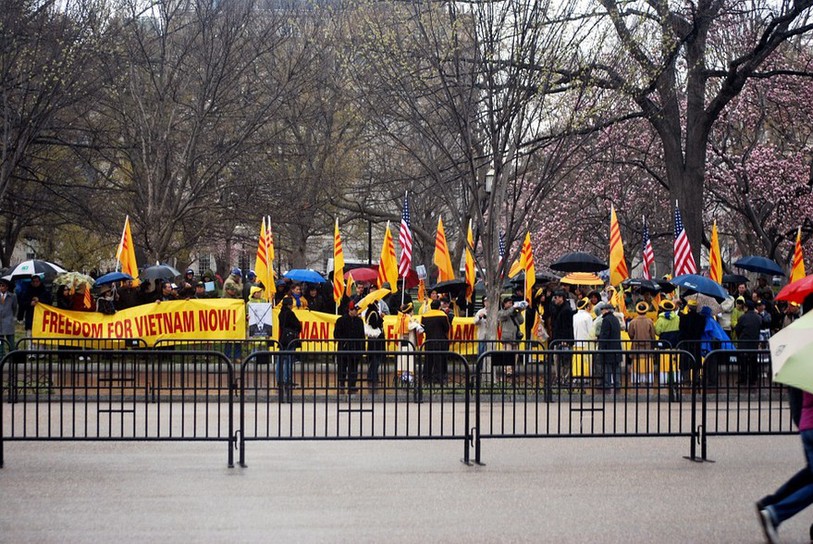 Une manifestation contre la guerre au Vietnam