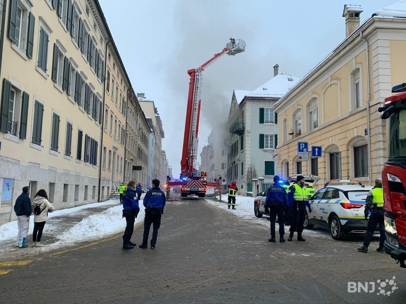 Le feu s'est déclaré à la rue du Parc 4 à La Chaux-de-Fonds.