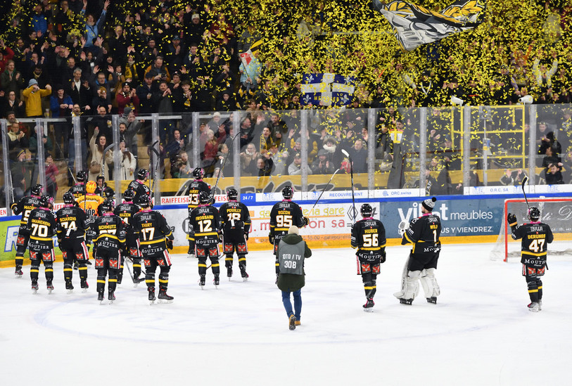 Le HC Ajoie a pu communier avec son public (photo : Georges Henz).