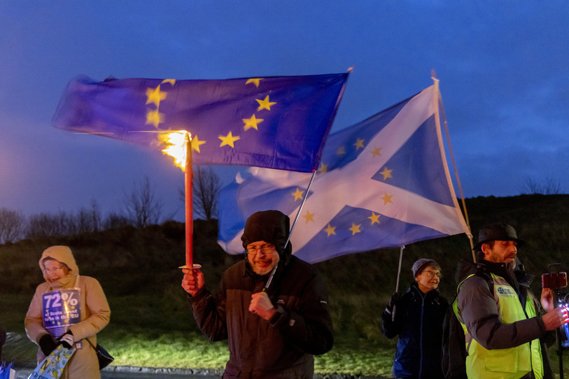 Plusieurs manifestations ont été organisées pour marquer le troisième anniversaire du Brexit, notamment en Ecosse où certains demandent un nouveau vote d'autodétermination. (Photo : EPA/Robert Perry).