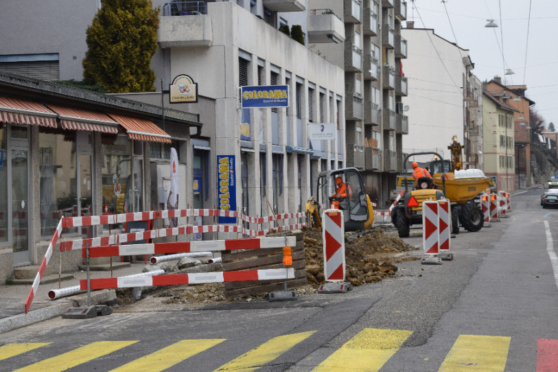 Les travaux ont repris à la rue des Parcs à Neuchâtel, provoquant la grogne des commerçants de la rue.