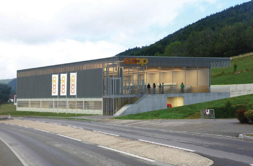 L'avant projet du nouveau magasin Coop à Sonceboz (photo: administration communale)