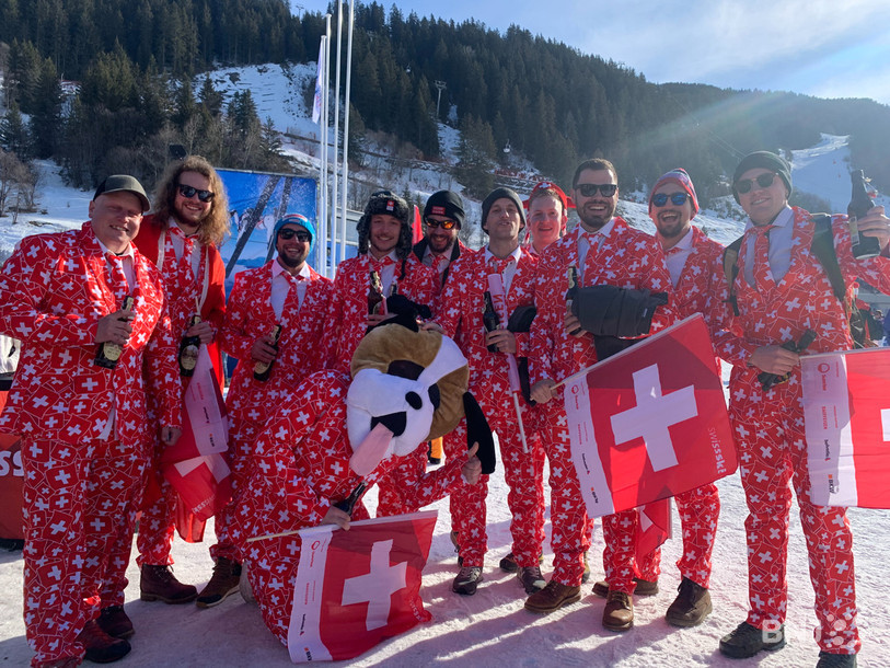 Certains supporters suisses avaient sorti la tenue des grands jours.