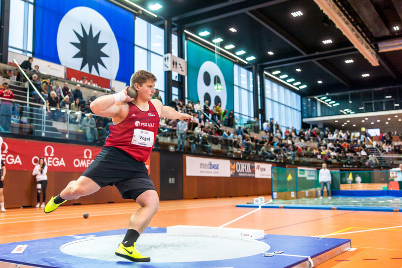 Jepthé Vogel est vice-champion de Suisse de lancer du poids en salle. (Photo archives : Keystone/Athletix.ch/Ulf Schiller).
