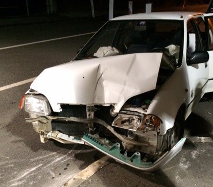 La voiture est hors d'usage.