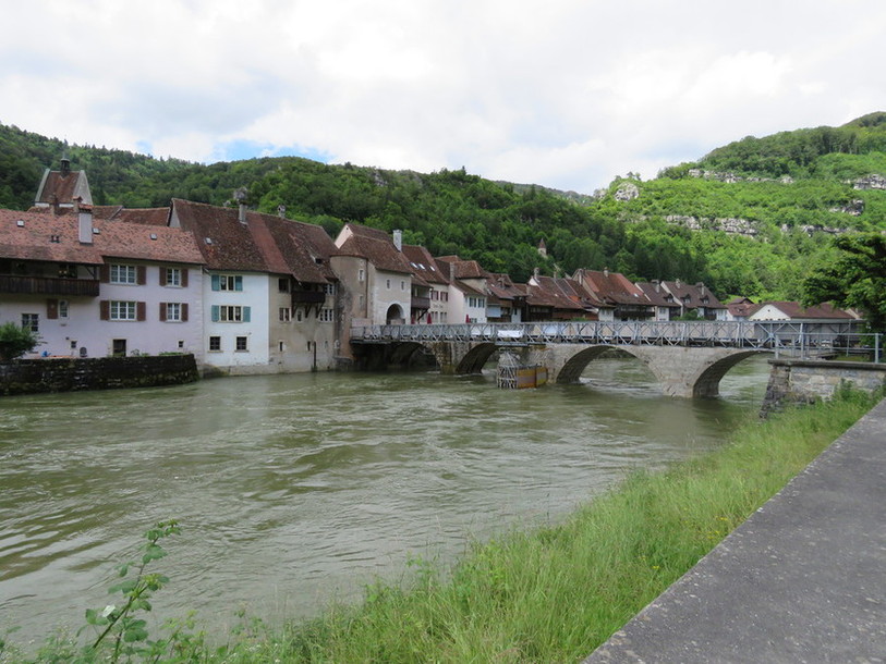 Le pont St-Jean en cours de rénovation. Photo: Office de la culture, Porrentruy