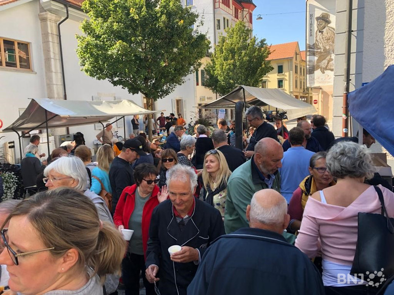 La zone de la vieille ville de Moutier qui devrait accueillir prochainement la nouvelle version du marché hebdomadaire. Ici à l'occasion du Concours de soupe organisé chaque fin d'été.