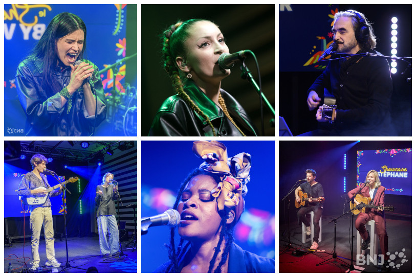 Six concerts de six artistes suisses seront diffusés sur les radios du groupe BNJ. De gauche à droite, de haut en bas : Baby Volcano, Maryne, Stephan Eicher, Baron.e, Afra Kane et Stéphane.