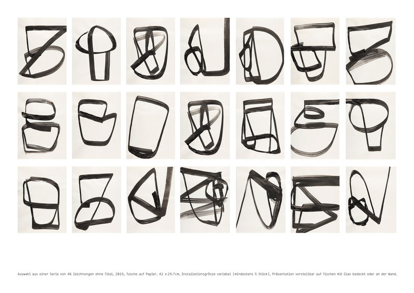 Oeuvre de Romy Troxler, Ohne Titel, encre sur papier, 2015