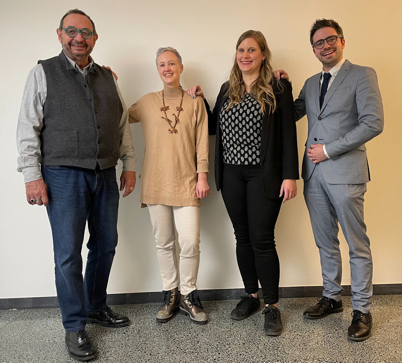 Blaise Fivaz, Michelle Grämiger, Manon Freitag et Jonathan Marty (de gauche à droite) se lancent dans la course au Conseil national lors des élections fédérales du 22 octobre 2023. (Photo: Le Centre)