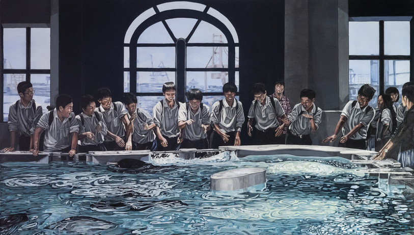 L'inspiration d'Olivier Robert pour réaliser le tableau « Anthropocène » lui est venue lors d'un voyage au Japon.