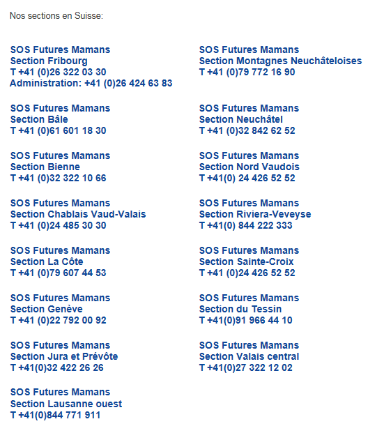 Liste des n° de téléphone
