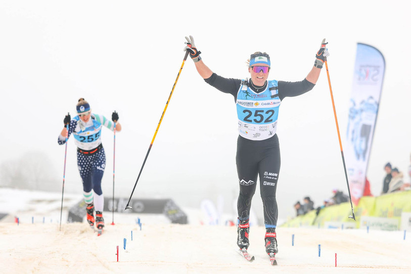 La fondeuse professionnelle Solène Faivre lors du marathon des Belles Combes. (Photo : Nils Louna).