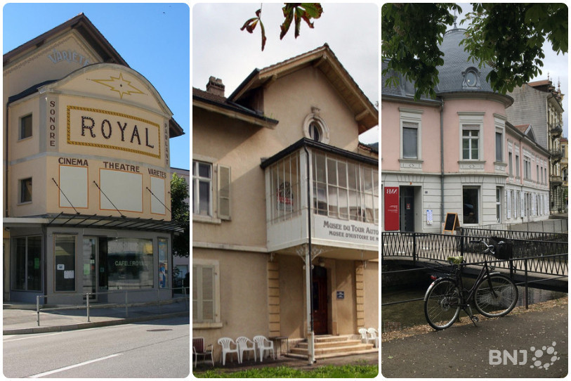 Plusieurs institutions reconnues d'importance régionale reçoivent des subventions d'exploitation. Ici de gauche à droite le centre culturel Le Royal à Tavannes, le Musée du Tour Automatique et d’Histoire à Moutier et le Nouveau Musée à Bienne.