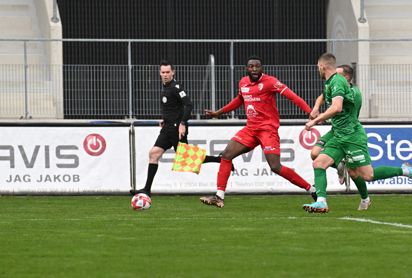 Charly Keita a égalisé pour le FC Bienne. (Photo : Georges Henz)