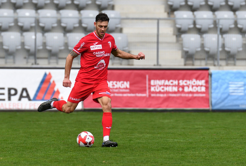 Samuel Delli Carri a donné la victoire au FC Bienne en inscrivant les deux réalisations seelandaises. (Photo : archives / Georges Henz)