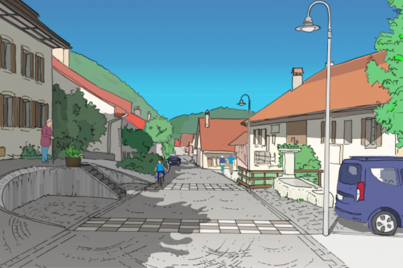 L'étape 4 s'attaquera au pavage entre l'ancienne poste et le café du Cerf. (Photo : RWB Groupe SA)