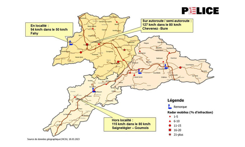 La police cantonale a dévoilé ses chiffres de la circulation routière du mois de janvier. (Image : Police cantonale).