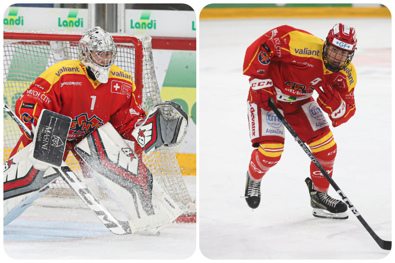 Diego Simeoni (à gauche) et Guillaume Kaser effectueront la première phase de préparation avec l'équipe de Suisse U18 en vue du championnat du monde. (Photos: Mauricette Schnider)