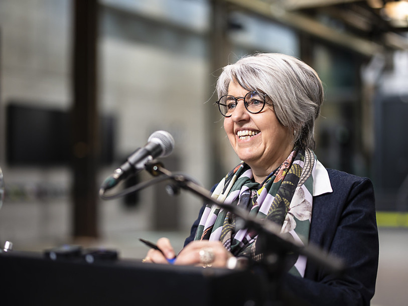 La conseillère fédérale jurassienne Elisabeth Baume-Schneider sera sur la plaine du Grütli le 1er août. (Photo : KEYSTONE / Michaël Buholzer).