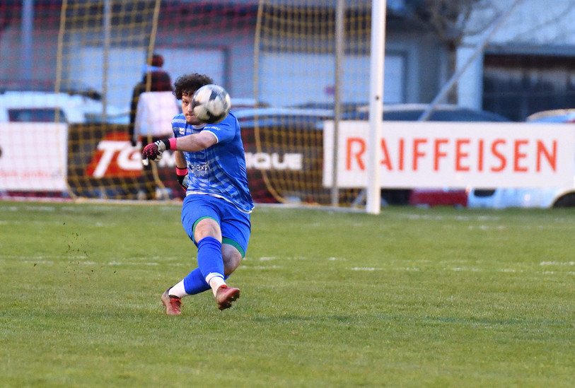 Le gardien du FC Erguël Armond Fetahu a capitulé deux fois à Binningen. (Photo : Georges Henz)