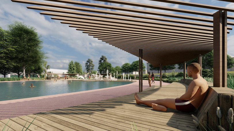La piscine des Mélèzes sera rénovée dès le mois d'août. (Photo: Belandscape architecte paysagiste)