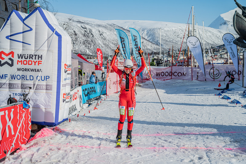 Marianne Fatton a pu lever les bras au ciel après cette fin de saison en apothéose. (photo : CAS/Florent Delaloye)