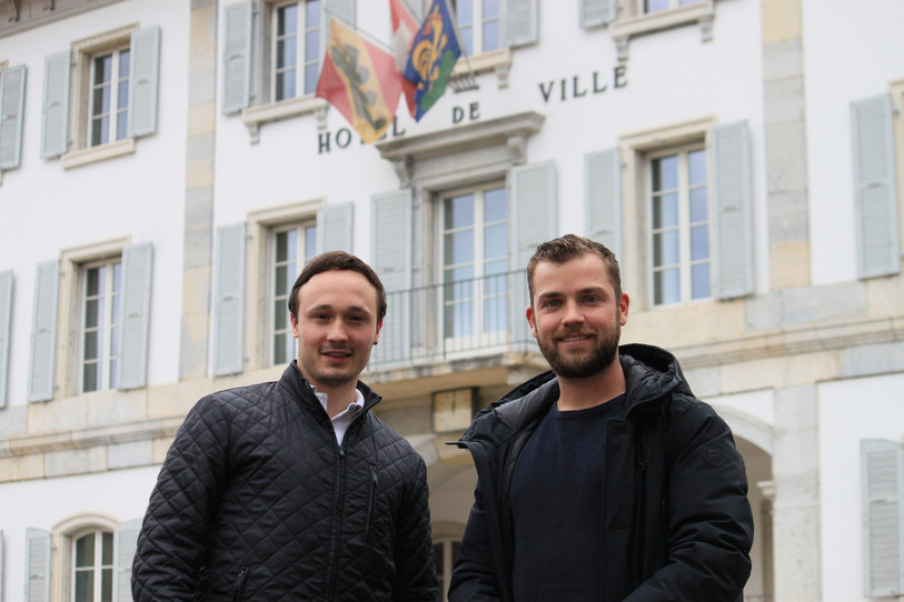 Florian Scarascia (à gauche) et Sanders Dell'Anna, membres du comité de Montoz & Co. (photo : Sébastien Goetschmann)