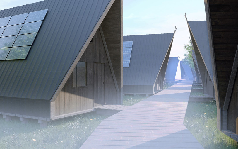 Le camping de la Tène proposera 39 petites cabanes de ce genre pour de courts séjours (Photo : TCS).