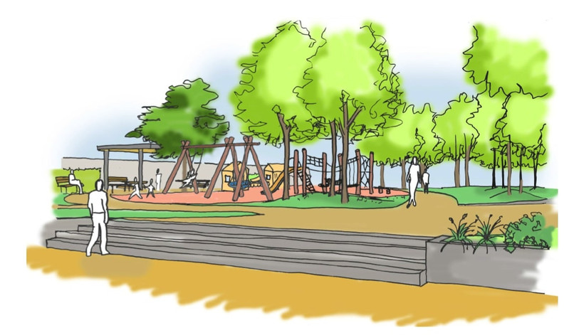 Image d'illustration du nouveau parc urbain du Pré-Guillaume. (Image : Ville de Delémont)