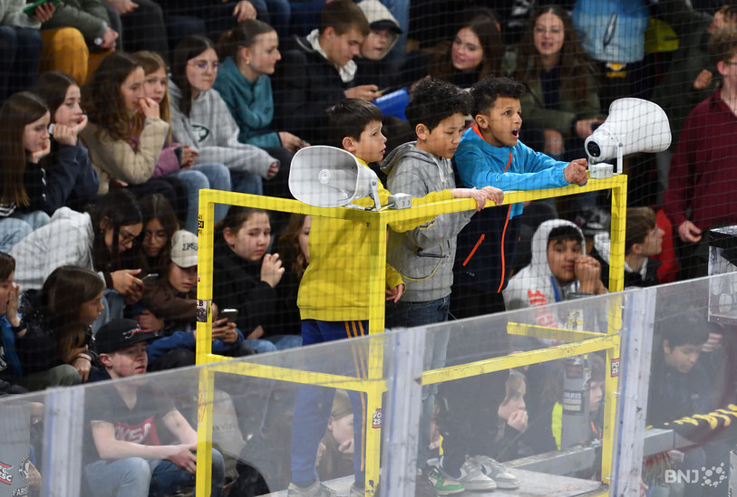 Suède - Allemagne, Mondial U18 à Porrentruy le 26.04.23 (Photo : Georges Henz)