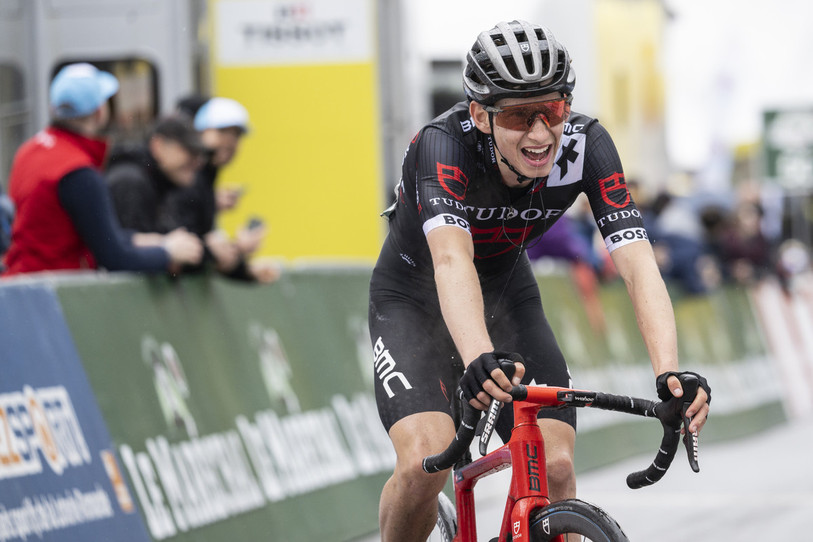 Yannis Voisard en a bavé sur les routes du Tour de Romandie mais peut être satisfait de sa performance. (Photo : Keystone/ Jean-Christoph Bott).