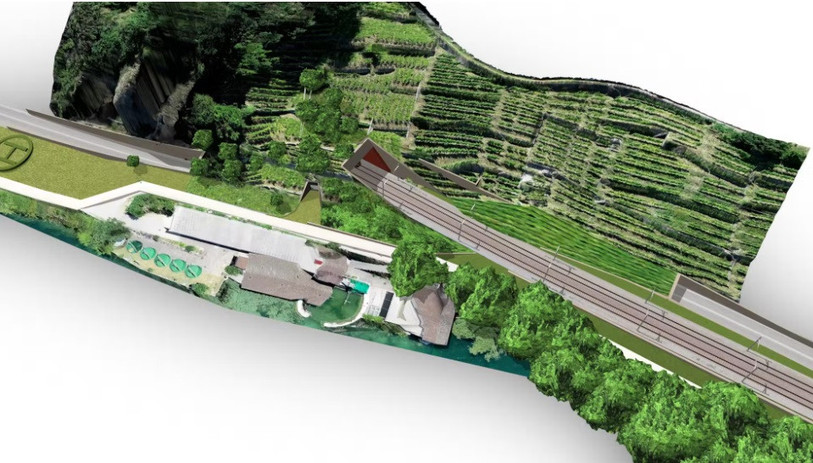 L'illustration visualise le portail Est du tunnel de Gléresse (Image : CFF).