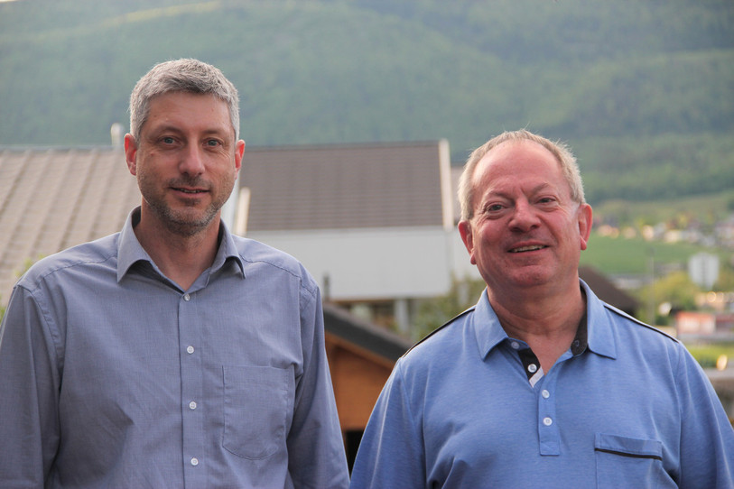 Frédéric Nicolet (à gauche) et Philippe Siraut (à droite) seront candidats au Conseil national sous la bannière « PEV Les Socio-Chrétiens ». (Photo : PEV Les Socio-Chrétiens)