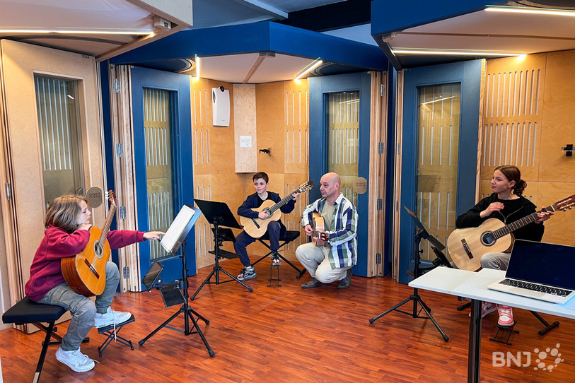 Les phonariums sont comme des petits studios modulables, permettant de jouer en groupe ou de s'isoler pour pratiquer la musique. 
