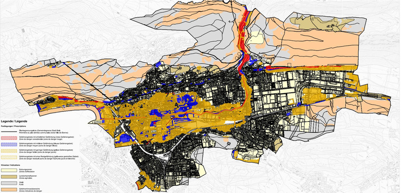 La Ville de Bienne a actualisé sa carte des dangers naturels. (Photo : Ville de Bienne).
