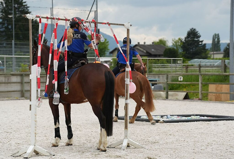 La nouvelle brigade équestre a été présentée ce jeudi matin à Genève. (Photo : police cantonale genevoise)