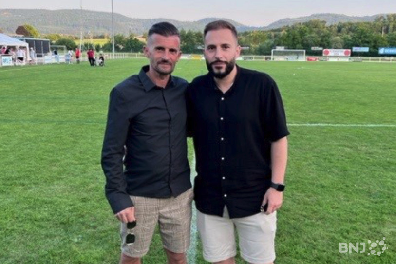 Jean-Pierre Sacconi (à gauche) et son assistant Shpetim Muja succèderont à Januz Xhaqkaj au poste d'entraineur du FC Diaspora. (Photo : Aladin Burzic).