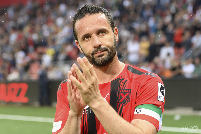 Le légendaire attaquant de Neuchâtel Xamax a disputé son dernier match en « rouge et noir » samedi. (Photo : Bertrand Pfaff).