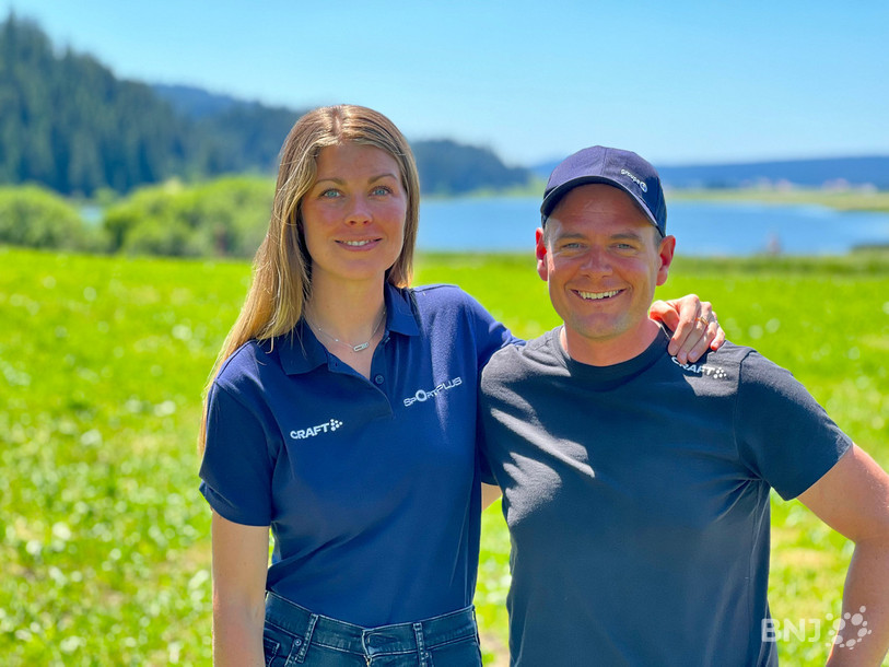 Carolane Otz, directrice de SportPlus et Jérôme Lüthi chef de projet du Xterra Switzerland.