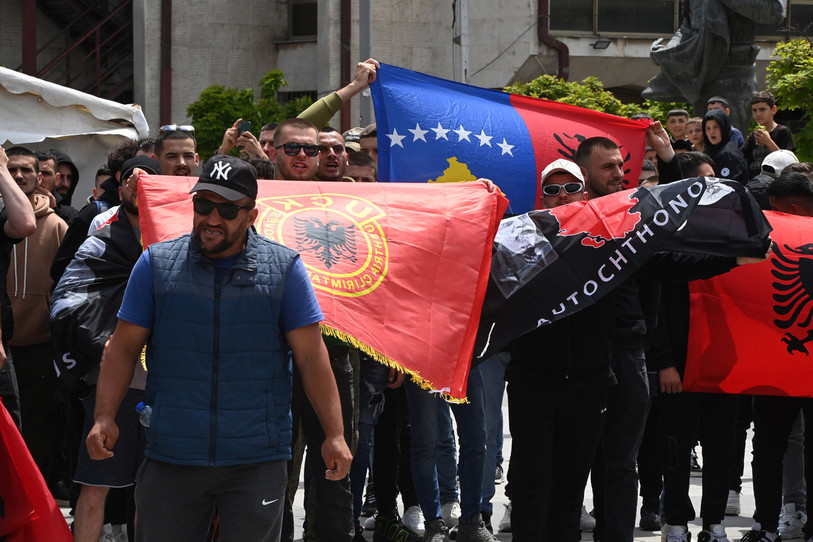Des manifestations se sont notamment déroulées dans la ville de Mitrovica. (Photo : EPA/GEORGI LICOVSKI)