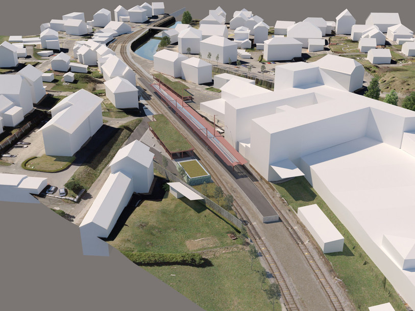 Image illustrative de la future gare de Couvet. (Crédit: Evard-Architectes SA)