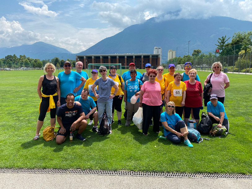 La photo de famille des équipes de Porrentruy et de Delémont à Tenero (photo : Procap sport Porrentruy).