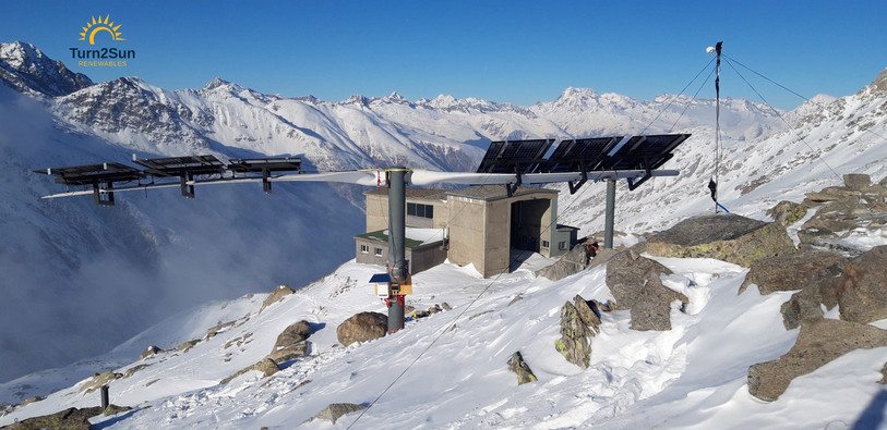 Le premier projet de Blade2Sun a été installé à 2600 mètres d'altitude dans les Grisons. (Photo: Turn2Sun).