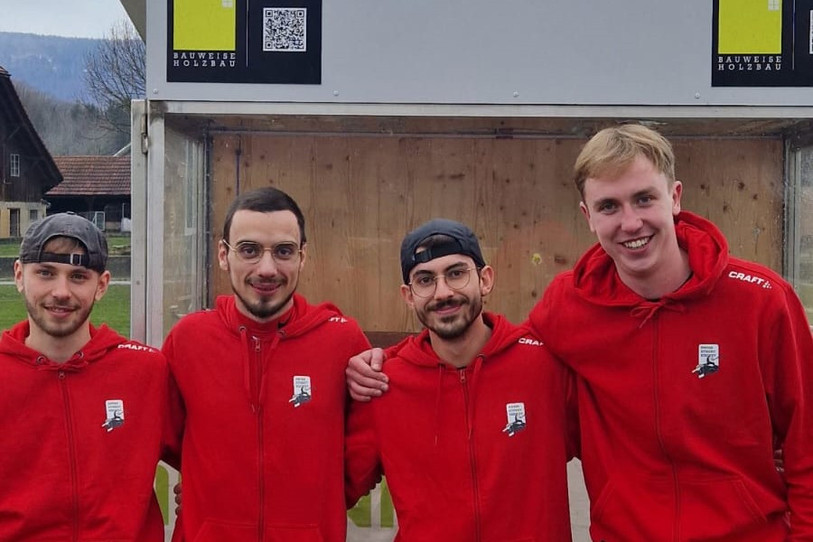 (De g. à d.) : Benoît Fleury, Vasco Rodrigues Soares, Romain Guillet et Scott Rohrbach constituent le staff technique de l'équipe de Suisse des moins de 16 ans. (Manque encore Tiago Rodrigues Soares). (Photo sp/SHCC)