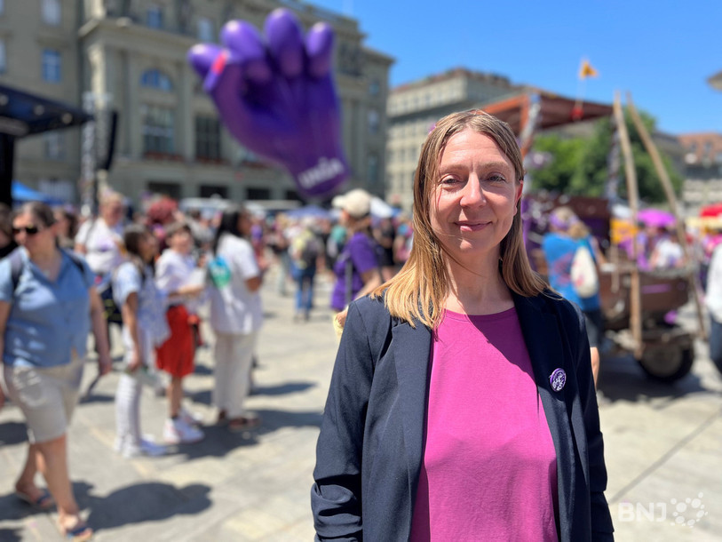 Mathilde Crevoisier Crelier a reçu la rédaction de RFJ le 14 juin 2023, jour de la grève des femmes.