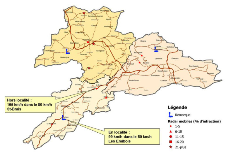La police jurassienne a publié ses statistiques de la circulation routière pour le mois de juin. (Image : Police cantonale jurassienne).